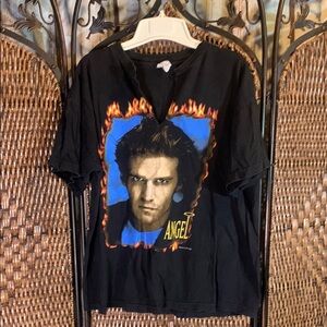 Vintage 1998 Buffy the Vampire Slayer Angel Blue Grape Tee Size L